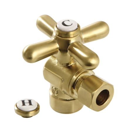Kingston Brass CC43207X 1/2-Inch Sweat x 3/8-Inch OD Comp Angle Stop Valve, Brushed Brass CC43207X